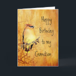 Carte Cedar Waxwing Bird Best Grandson Birthday<br><div class="desc">Copper Cedar Waxwing Bird l Birthday for your Grandson</div>