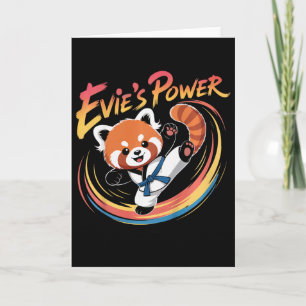 Carte Ceinture bleue de karaté taekwondo Power Red Panda