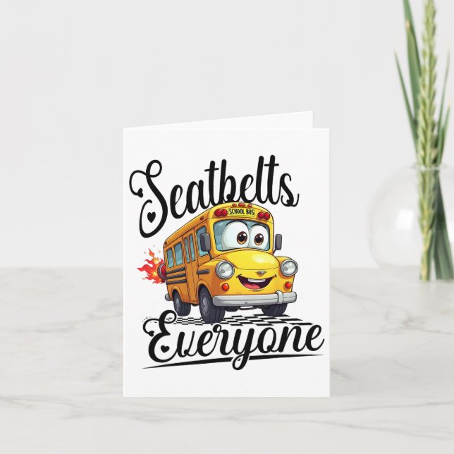 Carte Ceintures de sécurité drôles pour le retour à l'éc (Devant)