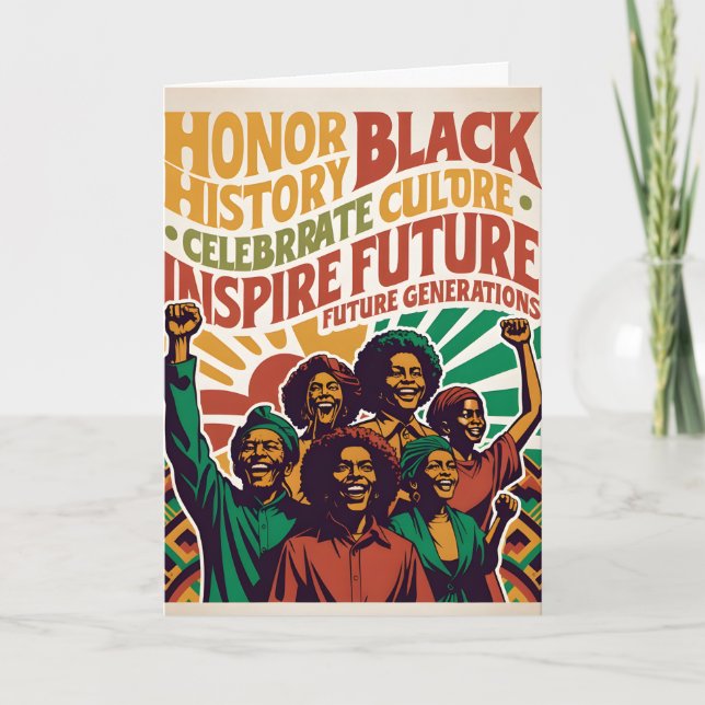 Carte CELEBRATE BLACK HISTORY MONTH Customizable (Devant)