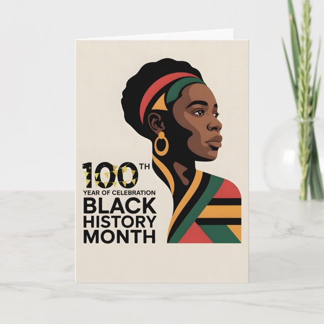 Carte CELEBRATE BLACK HISTORY MONTH Customizable BHM  (Devant)