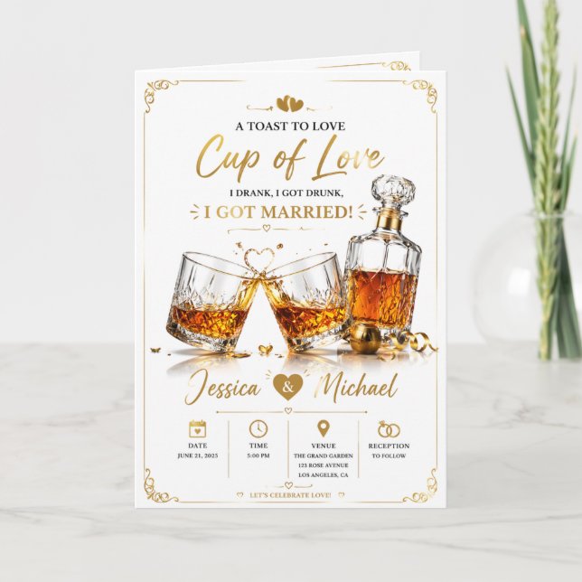 Carte "Celebrate Love with Whiskey and Romance" (Devant)