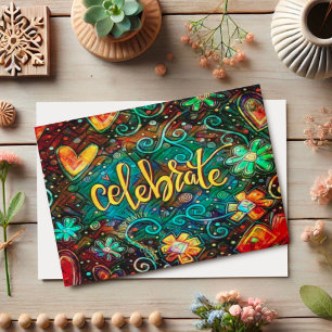 Carte CelebrateFun moderne coloré joyeux