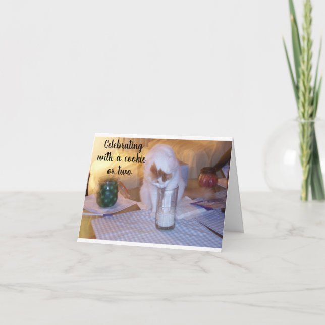 CARTE **CÉLÉBRATION AVEC UN COOKIE*** POUR VOTRE **ANNIV (Devant)