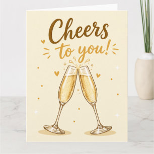 Carte Célébration d'anniversaire au champagne