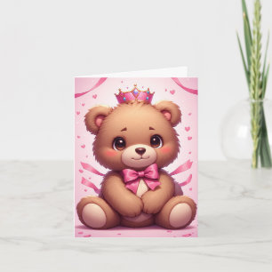 Carte Célébration d'anniversaire avec un ours en peluche