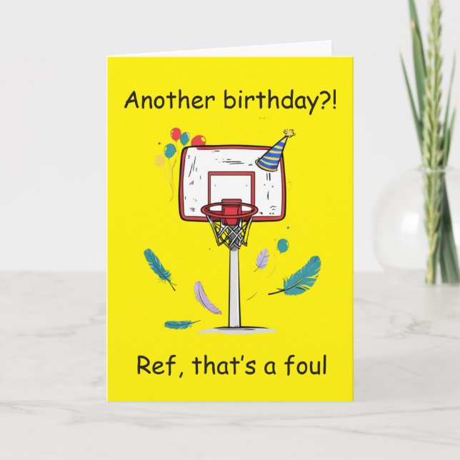 Carte Célébration d'anniversaire de basket-ball avec fau (Devant)