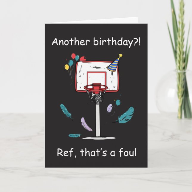 Carte Célébration d'anniversaire de basket-ball avec fau (Devant)