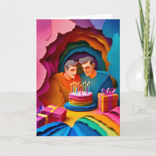 Carte Célébration d'anniversaire en papier stratifié (Devant)