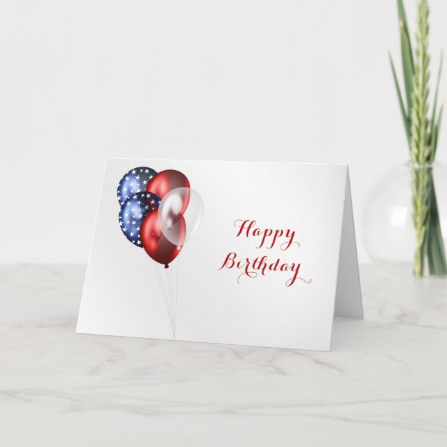 Carte Célébration d'anniversaire patriotique (Devant)