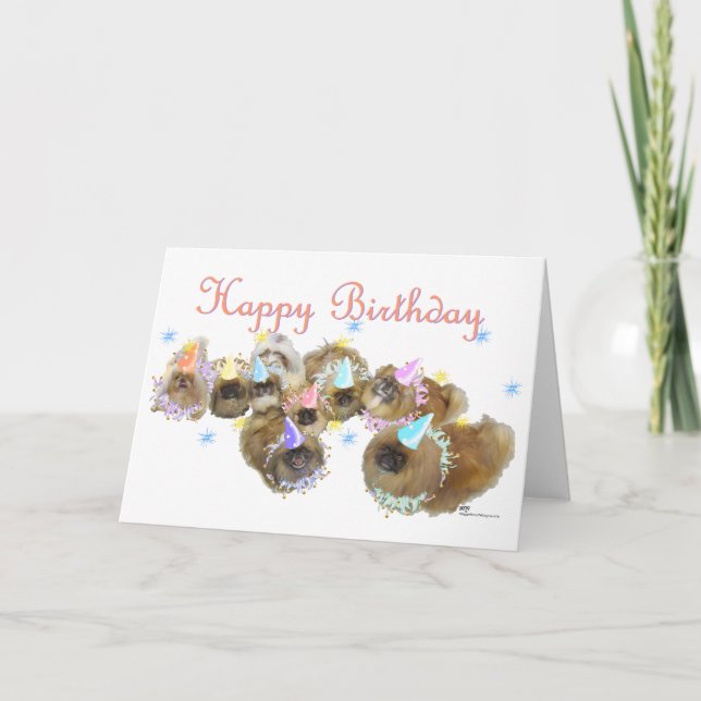 Carte Célébration d'anniversaire Pékinois (Devant)