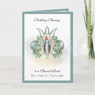 Carte Célébration d'anniversaire Vierge Marie Religieux