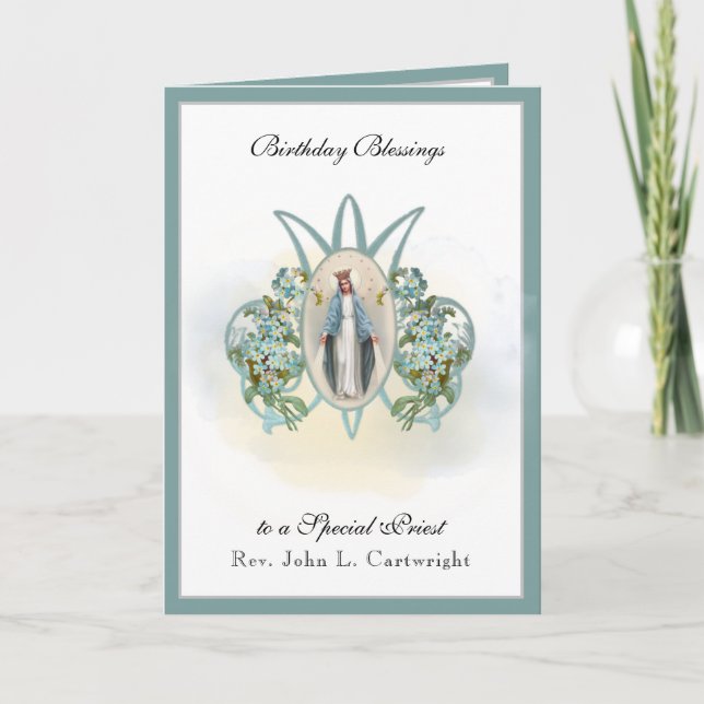 Carte Célébration d'anniversaire Vierge Marie Religieux  (Devant)