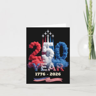 Carte Célébration de 250 ans 1776 2026 Fierté américaine