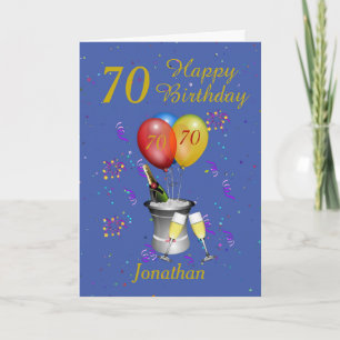 Carte Célébration de 70 ans Blue Gold
