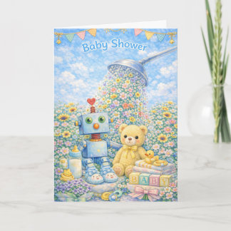 Carte Célébration de Baby Shower – Une Douce Pluie de Fl