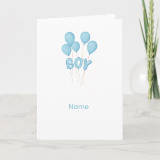 Carte Célébration de ballon bébé garçon bleu