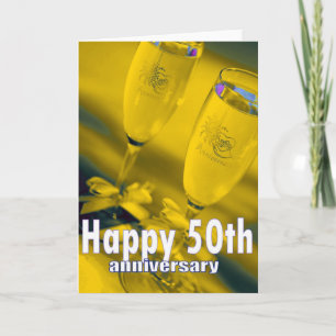 Carte célébration de champagne pour les 50 ans de mariag