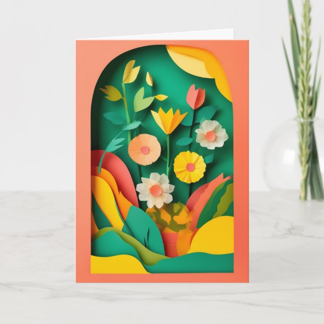 Carte Célébration de collage de jardin vibrant (Devant)