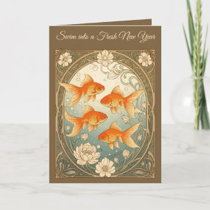 Carte Célébration de la fête de Nowruz avec des poissons