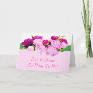Carte Célébration de la future mariée aux pivoines