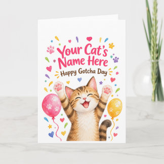 Carte Célébration de la journée d'adoption de chat aquar