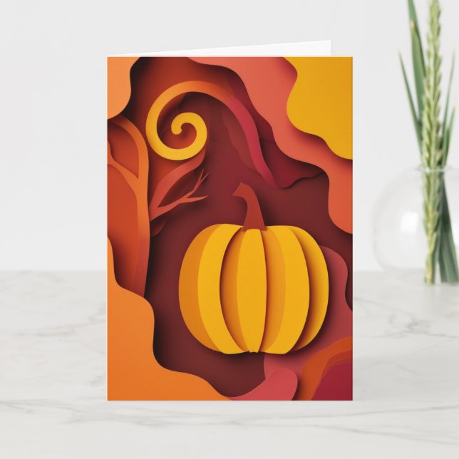 Carte Célébration de la récolte de citrouilles d'automne (Devant)