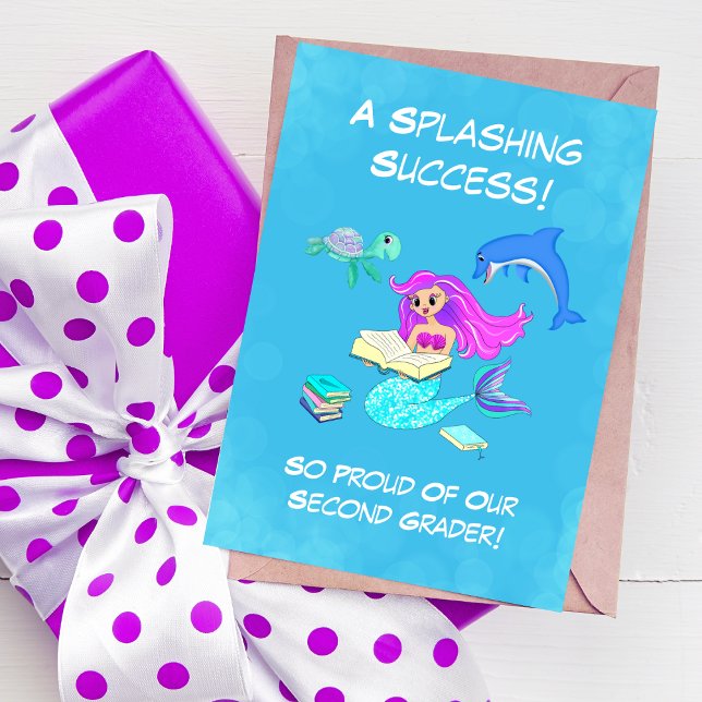 Carte Célébration de la remise des diplômes de la sirène (A wonderful graduation card for your graduate!)