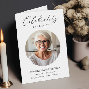 Carte Célébration De La Vie Photo Funeral Memorial Progr