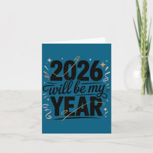 Carte Célébration de l'année 2026 Nouvel An Drôle