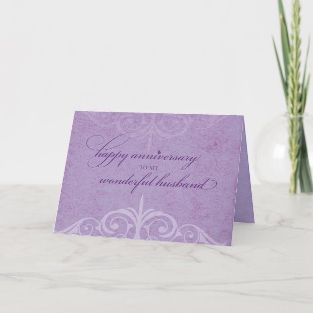 Carte Célébration de l'anniversaire de mariage de lavand (Devant)