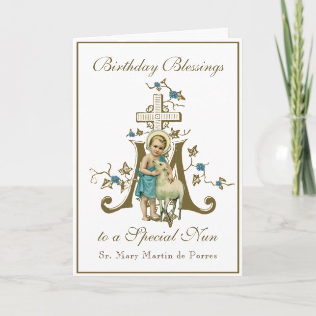 Carte Célébration de l'anniversaire des religieuses Vier (Devant)