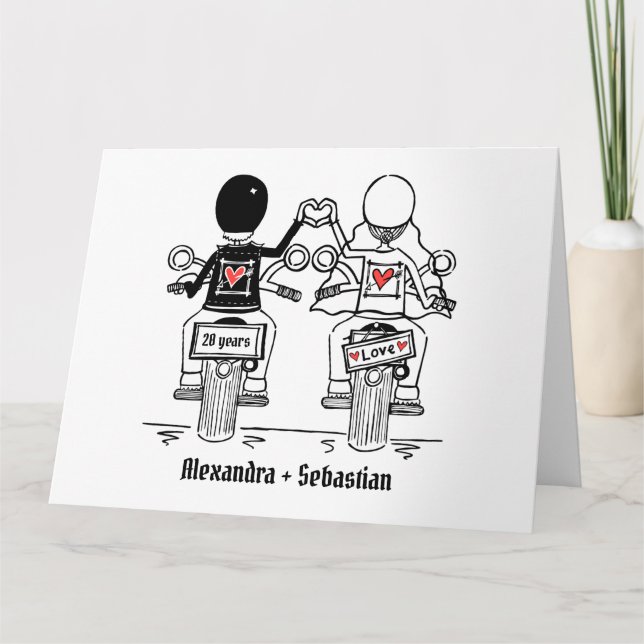 Carte Célébration de mariage de moto de motard (Devant)