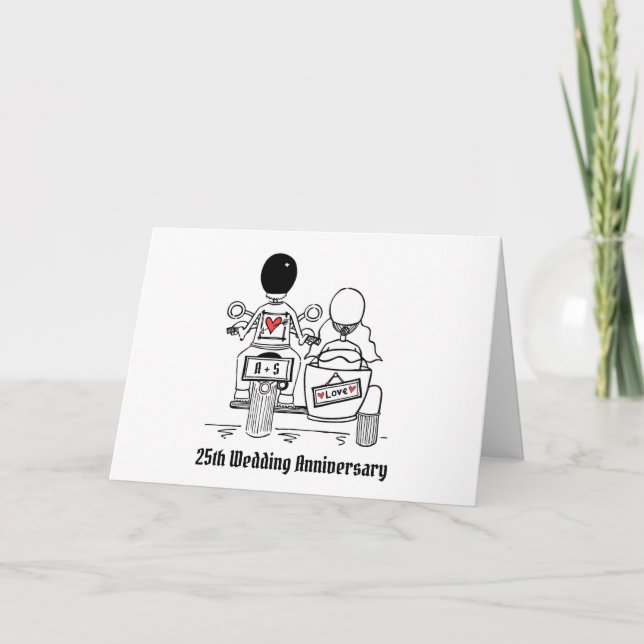 Carte Célébration de Mariage de Moto et Side-car (Devant)