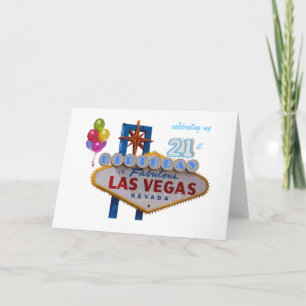 Carte célébration de mon 21ème anniversaire à Las Vegas