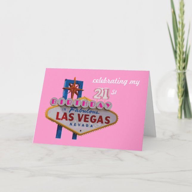 Carte célébration de mon 21ème anniversaire à Las Vegas (Devant)