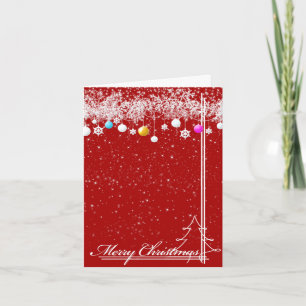 Carte Célébration de Noël rouge et blanc