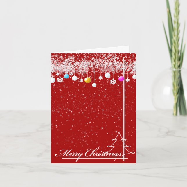 Carte Célébration de Noël rouge et blanc (Devant)