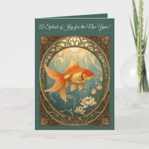 Carte Célébration de Nowruz avec des poissons rouges sér