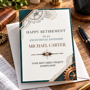 Carte Célébration de retraite d'ingénieur élégant sarcel