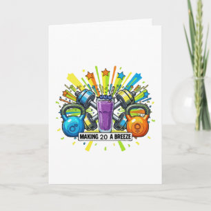 Carte Célébration de smoothie de fitness personnalisable