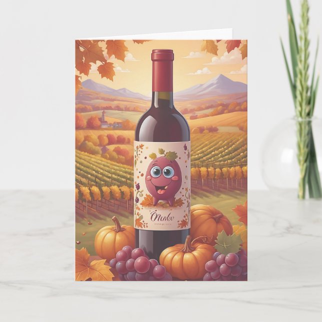Carte Célébration de tonneau de vin vintage (Devant)