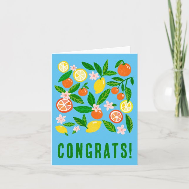 Carte Célébration des agrumes Félicitations colorées per (Devant)