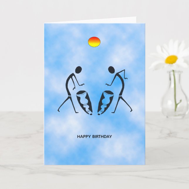Carte Célébration des danseuses Silhouette Anniversaire (Petite plante)