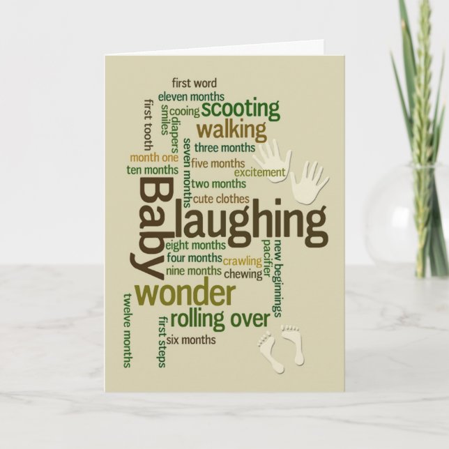 Carte Célébration des étapes de la première année de béb (Devant)