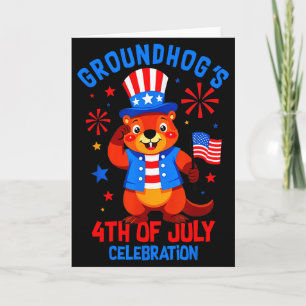 Carte Célébration du 4 juillet par les Groundhogs Patrio