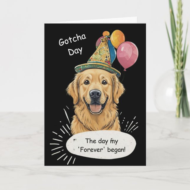 Carte Célébration du jour de Gotcha du Golden Retriever (Devant)