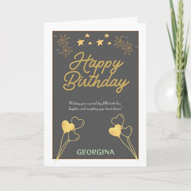 Carte Célébration élégante d'anniversaire (Devant)