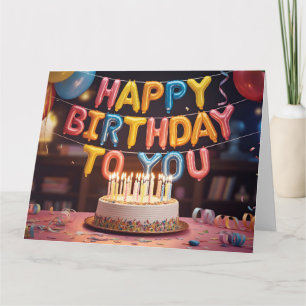 Carte Célébration festive "Joyeux Anniversaire" avec gât