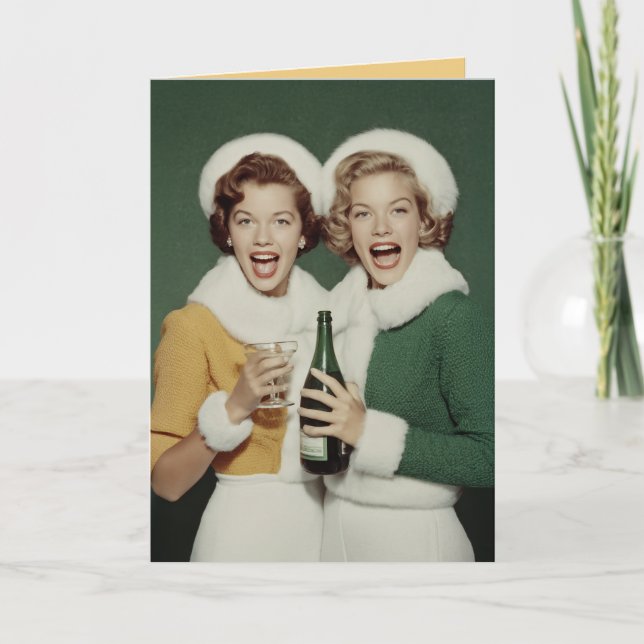 Carte Célébration joyeuse de champagne d'hiver (Devant)
